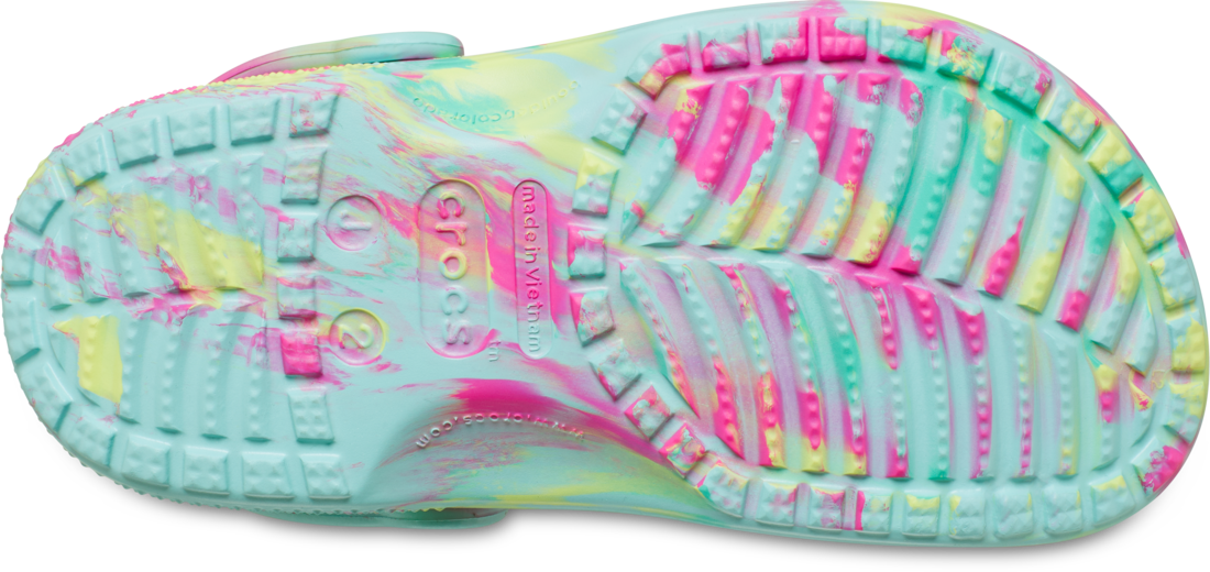 Classic Marbled Clog Kids - aquamarine/multi