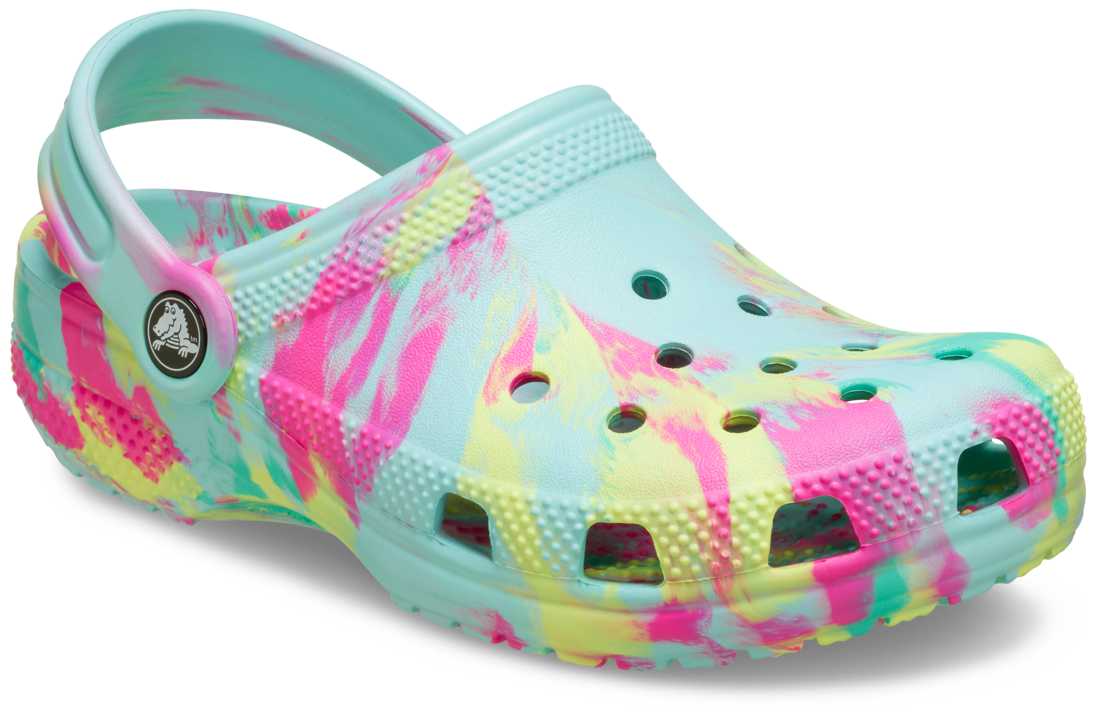 Classic Marbled Clog Kids - aquamarine/multi