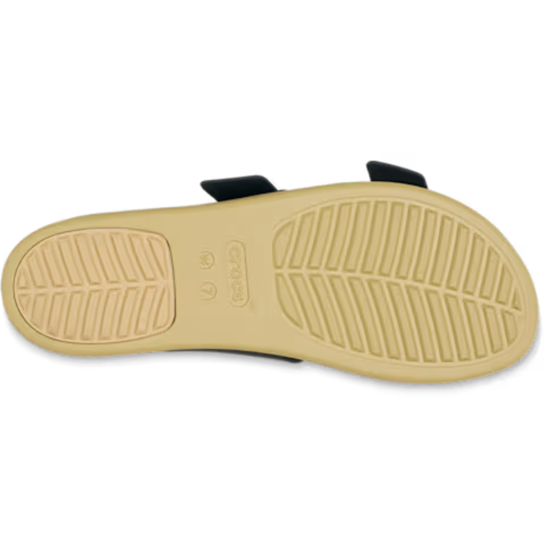 Brooklyn Buckle Low Sandal - black/tan
