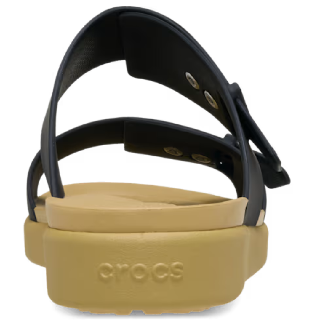 Brooklyn Buckle Low Sandal - black/tan