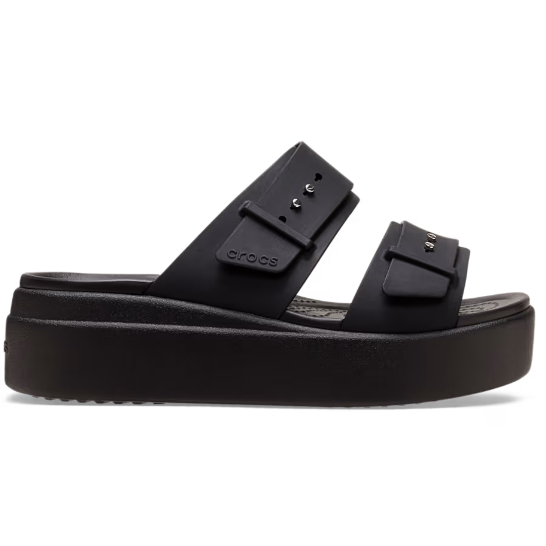 Brooklyn Buckle Low Wedge - black
