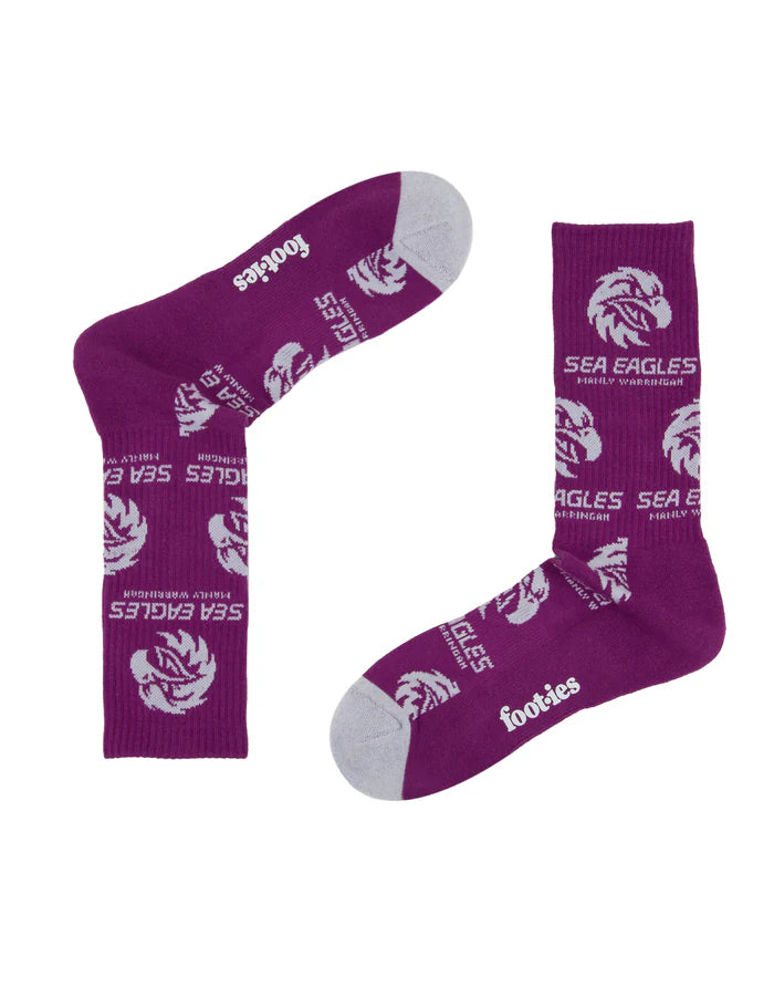 Sea Eagles Footies Logo Sneaker Socks - 2 Pack