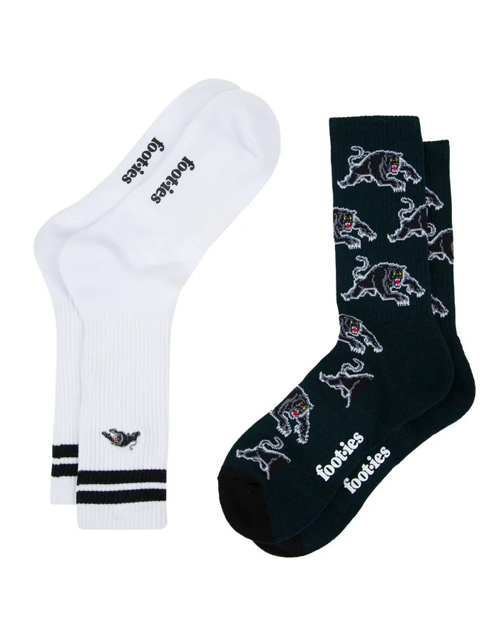 Panthers Footies Embroidered Sneaker Socks - 2 Pack