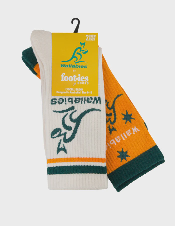 Wallabies Footies Retro Sneaker Socks - 2 Pack