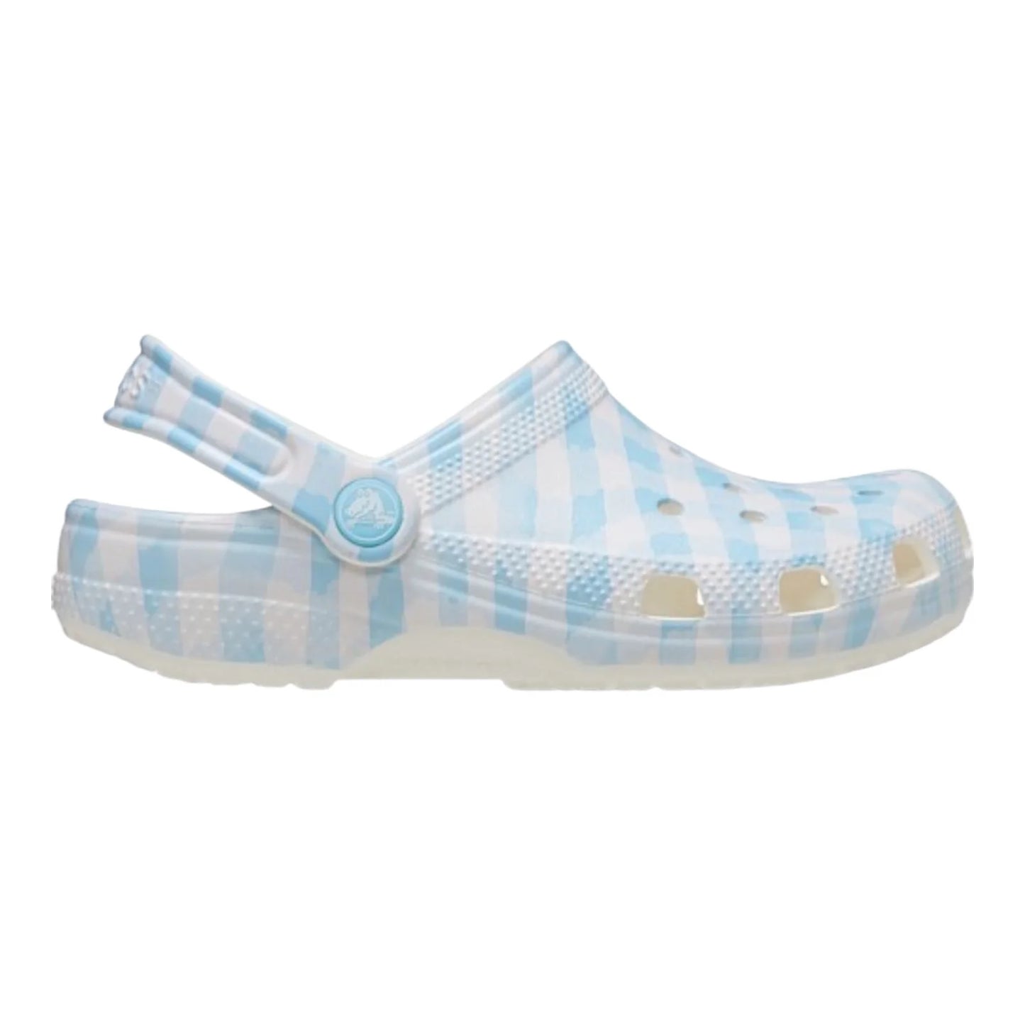 Classic Gingham Clogs Kids - white/blue