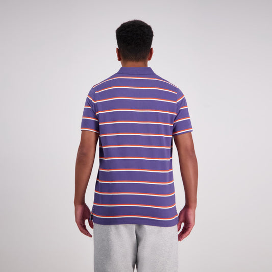 Yarn Dye Stripe Polo - crown blue