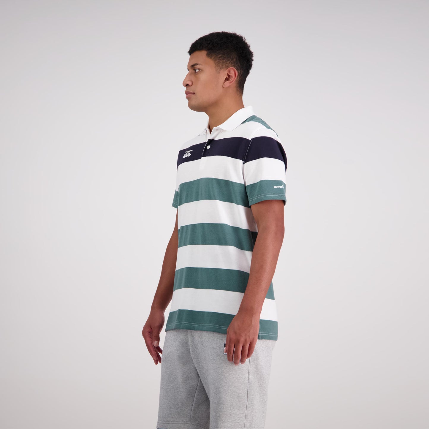 Engineered Stripe Polo - bright white
