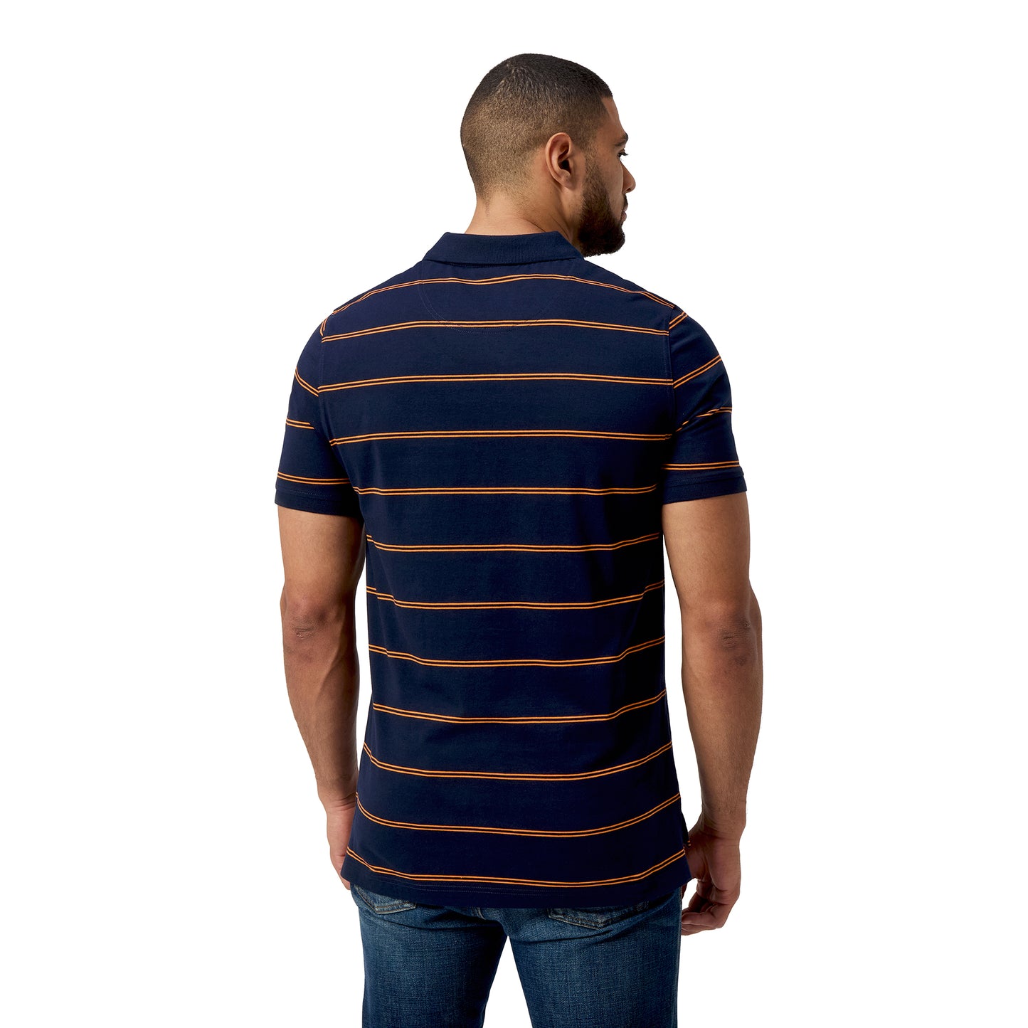 Yarn Dye Stripe Polo H1 25 - navy