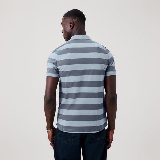 Yarn Dye Stripe Polo - china blue
