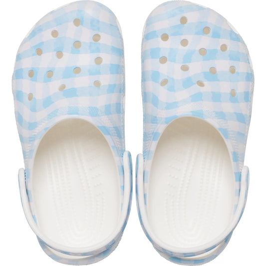 Classic Gingham Clogs Kids - white/blue