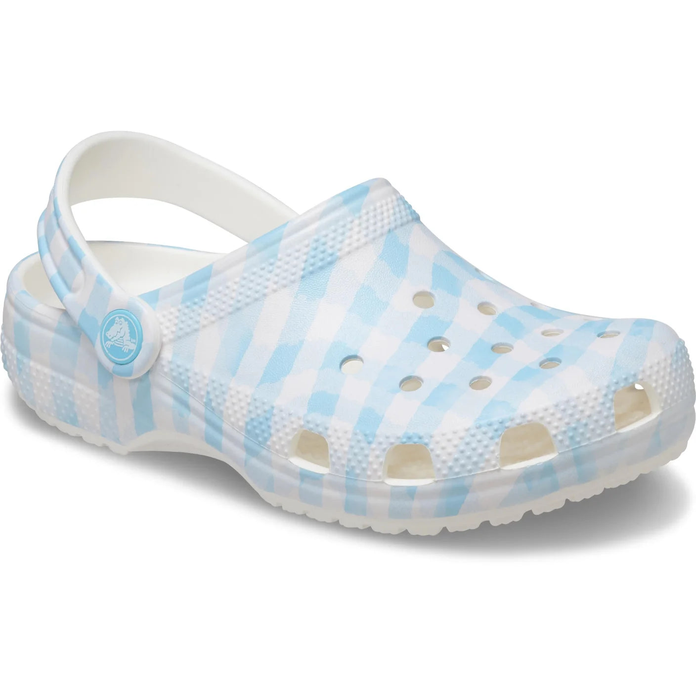 Classic Gingham Clogs Kids - white/blue