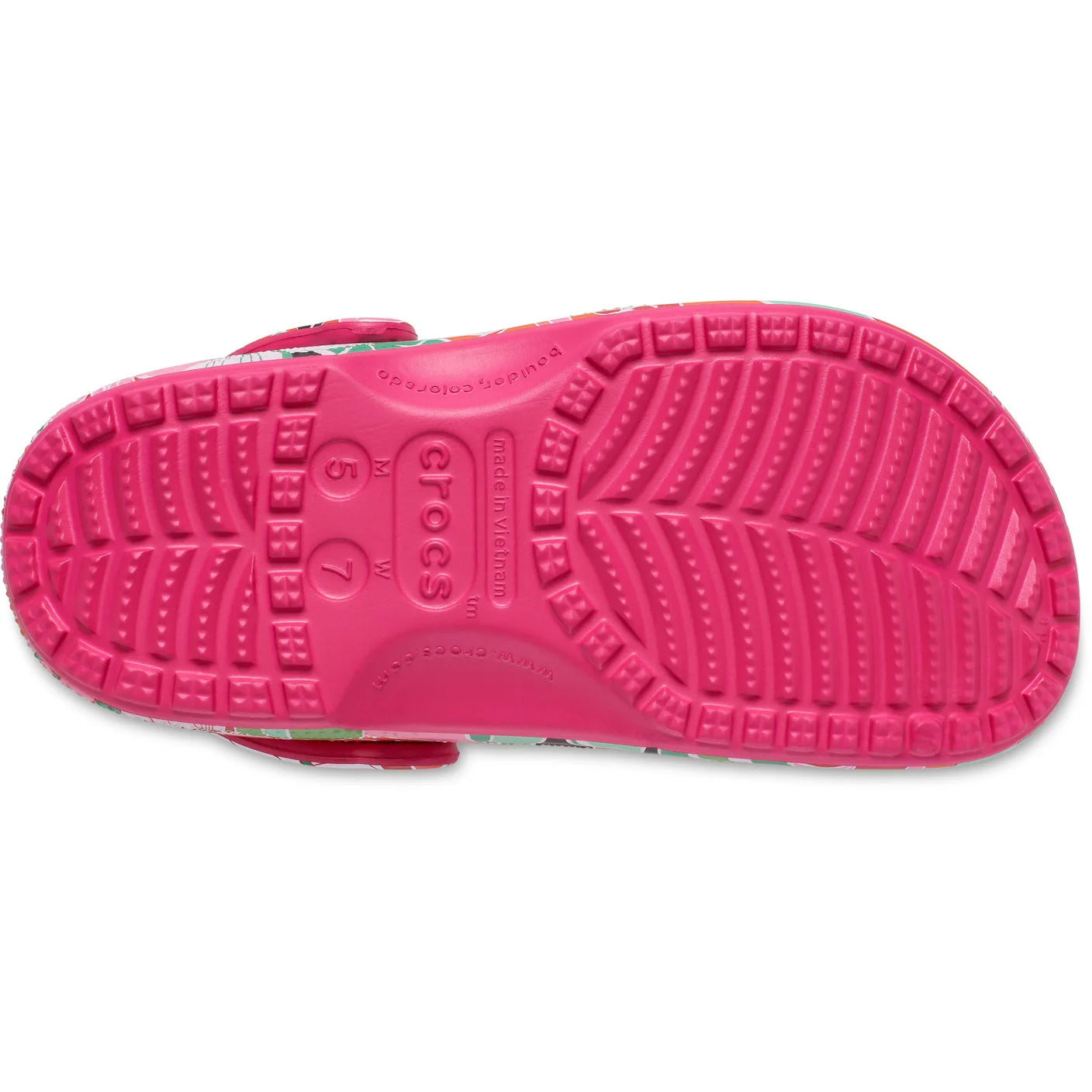 Woodcut Floral Clog - dragonfruit