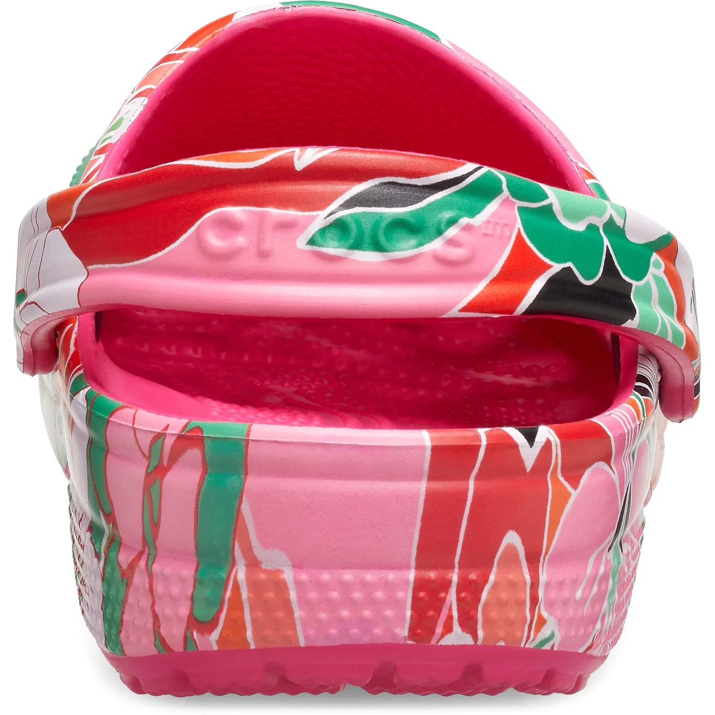 Woodcut Floral Clog - dragonfruit