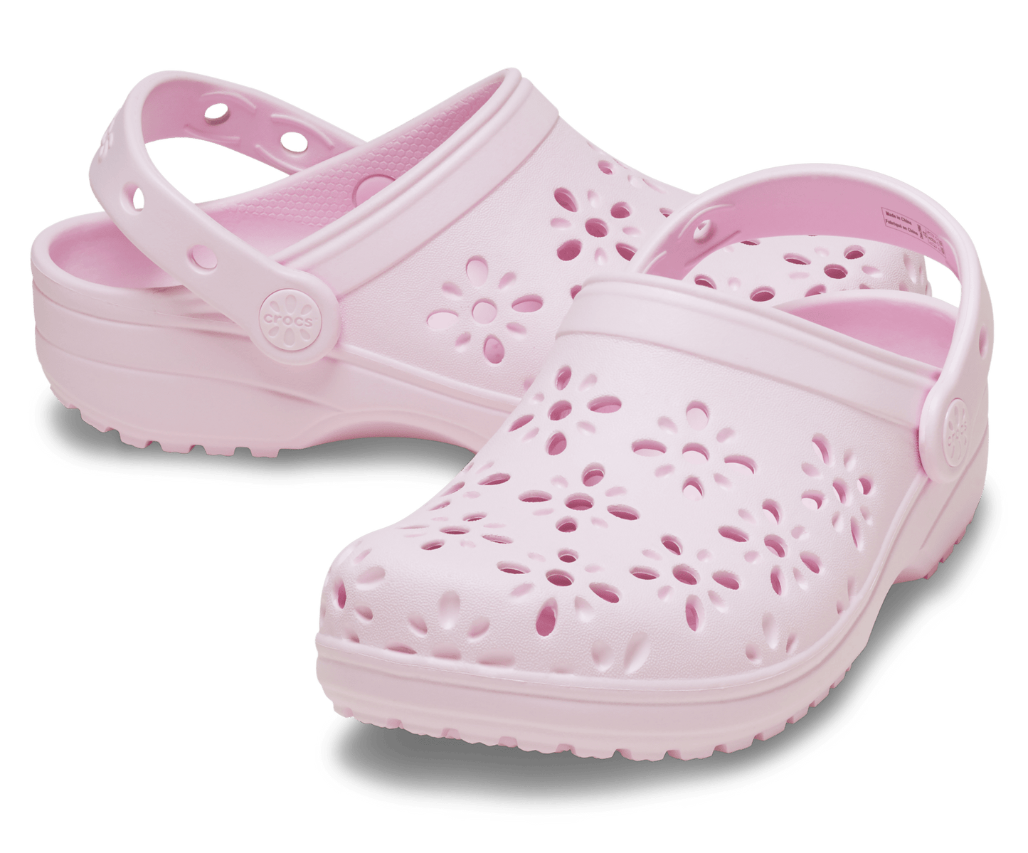 Classic Floral Cut Out Clog Toddlers - pink milk