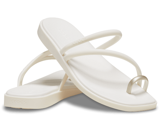 Miami Metallic Toe Loop Sandal - chalk