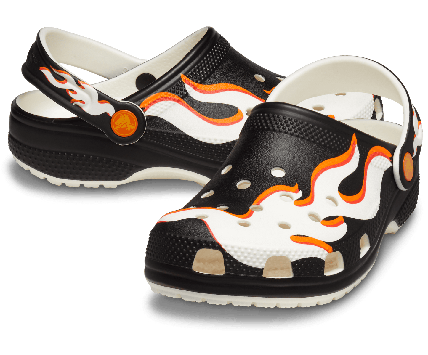 Classic Glow Flames Clog Kids - blue glow