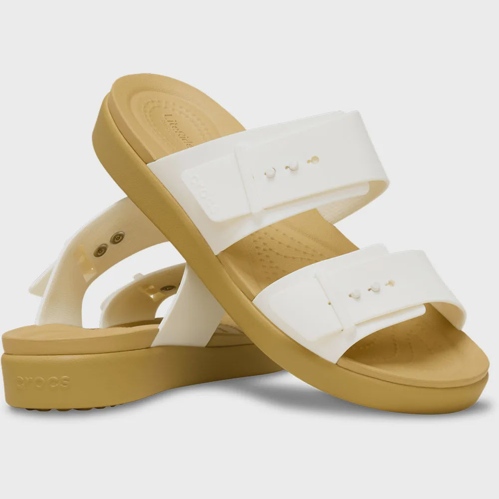 Brooklyn Buckle Low Sandal - chalk/tan