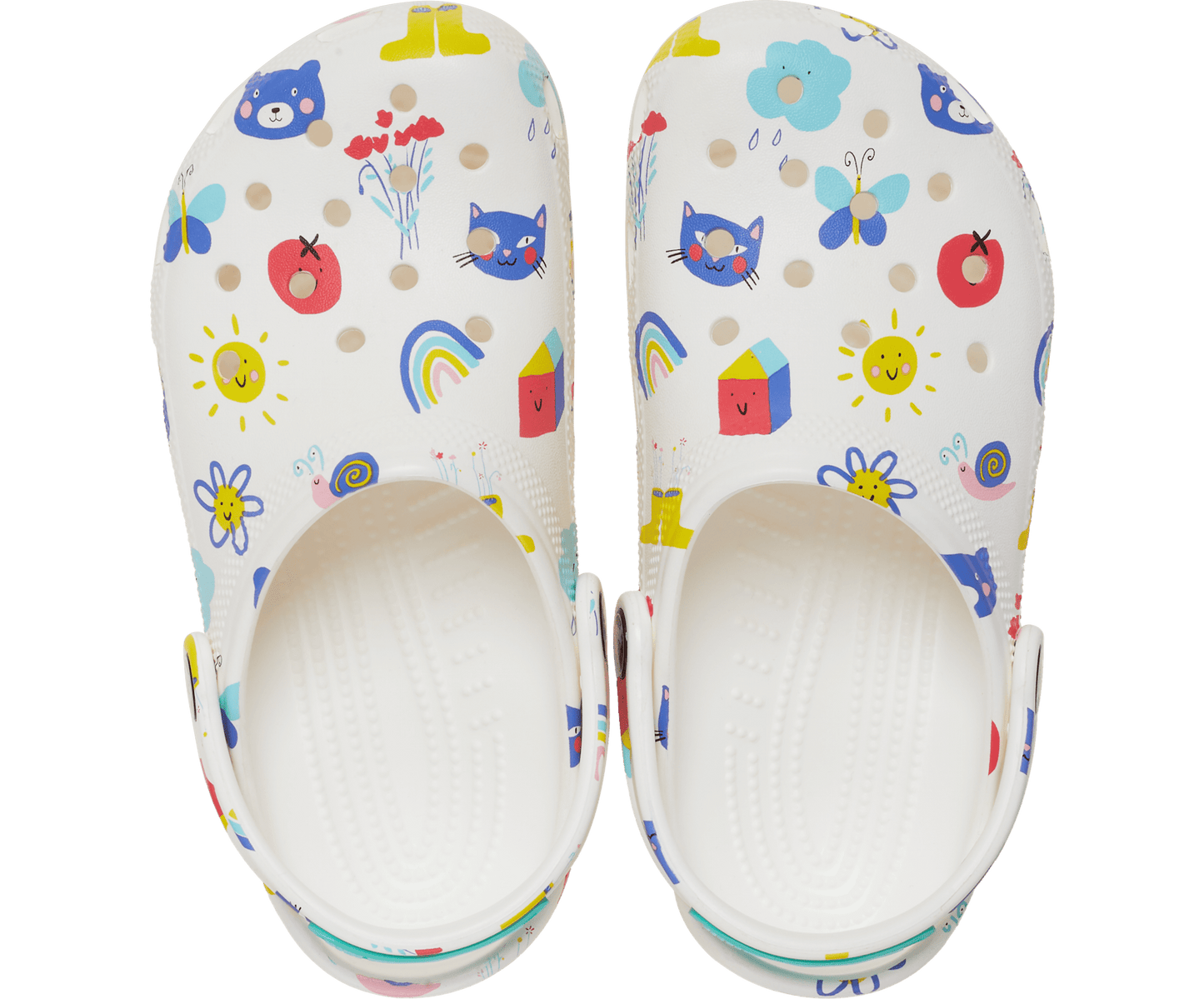 Classic Doodle Print Clog Kids - white/multi