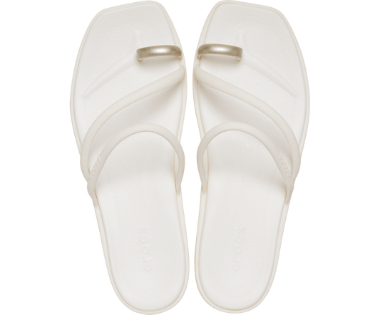 Miami Metallic Toe Loop Sandal - chalk