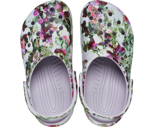 Classic Photoreal Floral Clog - mauve mist