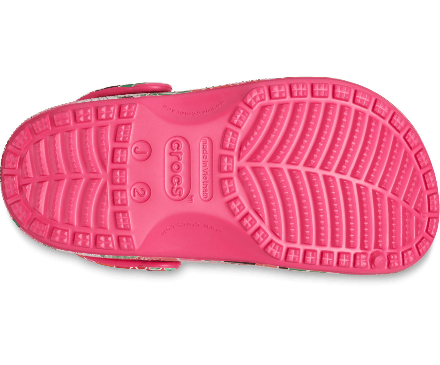 Classic Woodcut Floral Clog Kids - dragonfruit