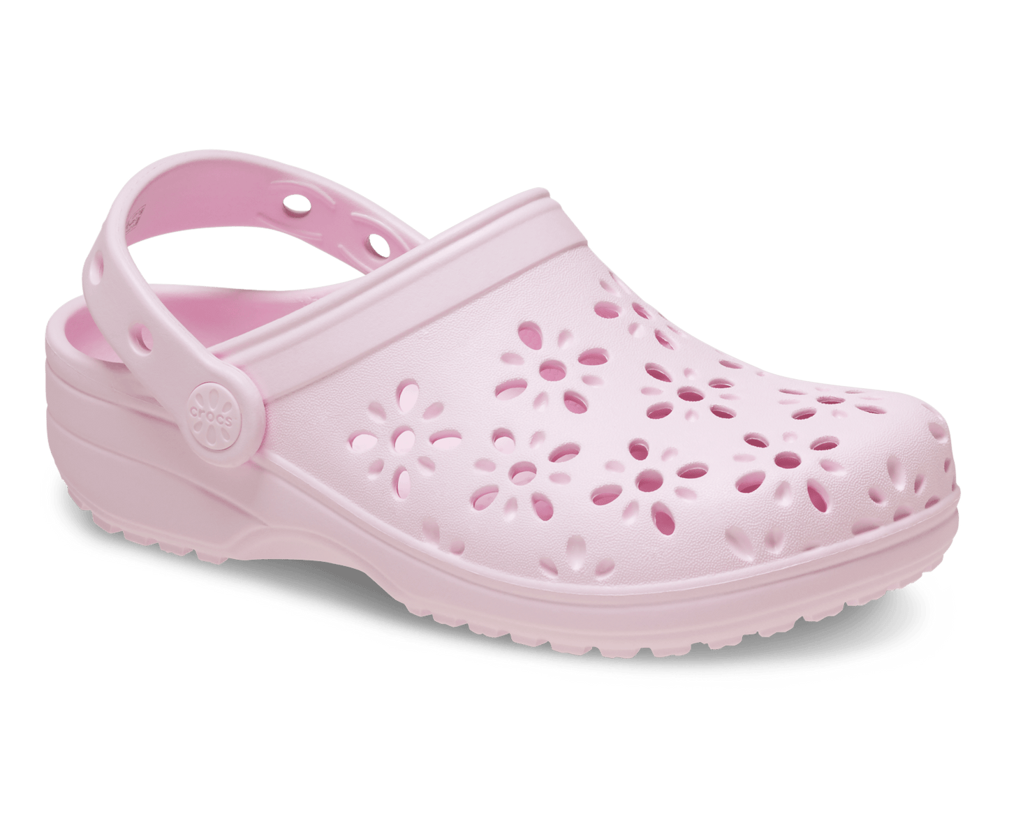 Classic Floral Cut Out Clog Kids - pink milk