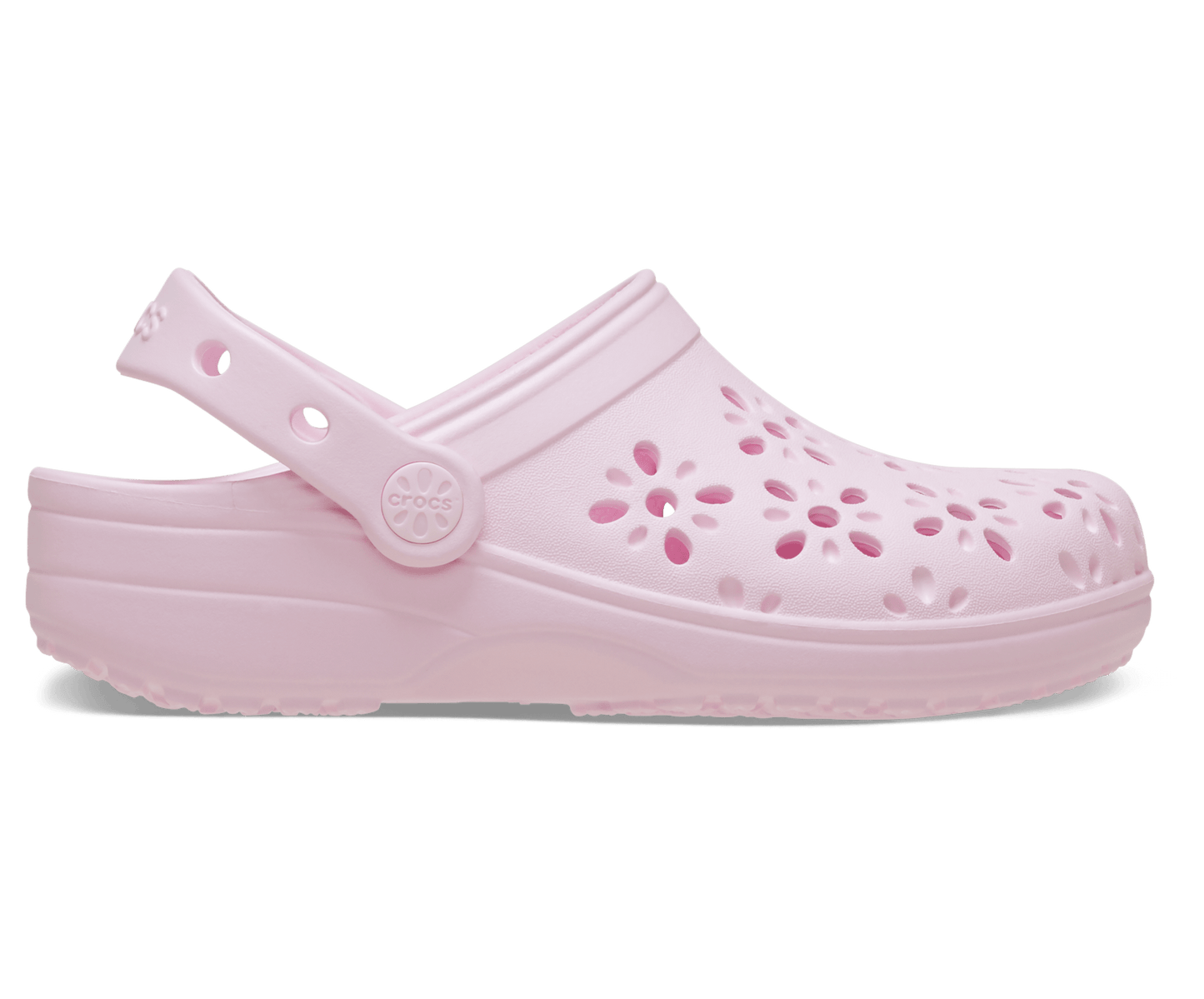 Classic Floral Cut Out Clog Toddlers - pink milk