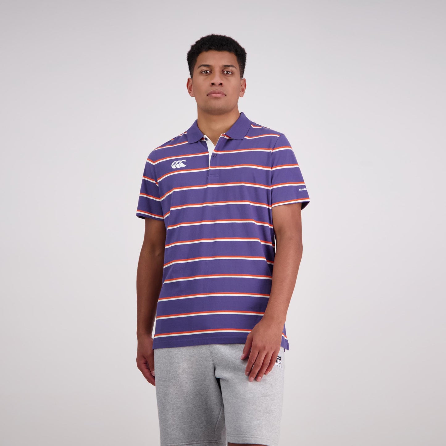 Yarn Dye Stripe Polo - crown blue