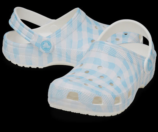 Classic Gingham Clog - white/blue