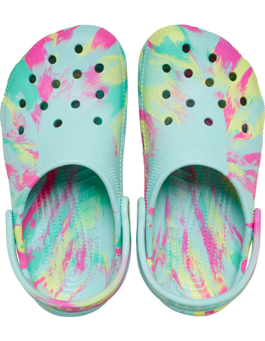 Classic Marbled Clog Kids - aquamarine/multi
