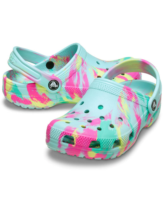 Classic Marbled Clog Toddler - aquamarine/multi