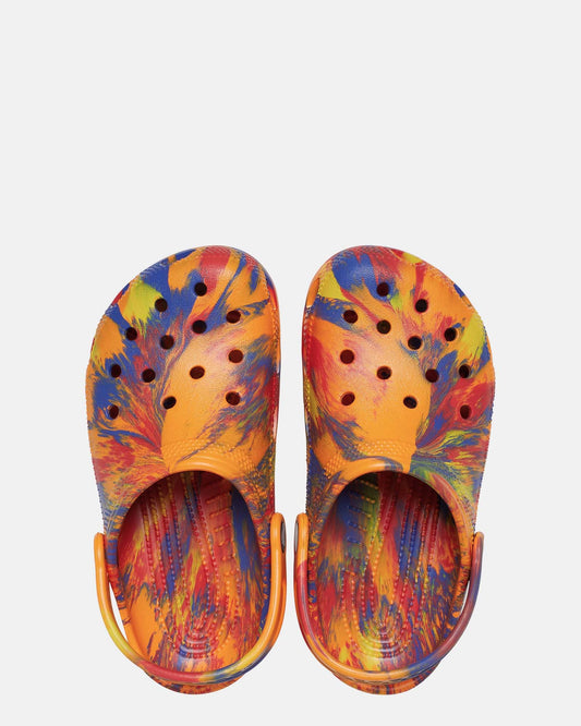 Classic Marbled Clog Toddler - orange zing/multi