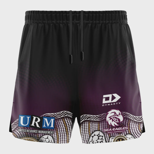 Sea Eagles Indigenous Gym Shorts 2025 - black