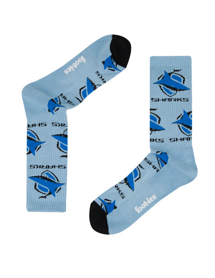 Sharks Footies Logos Sneaker Socks - 2 Pack