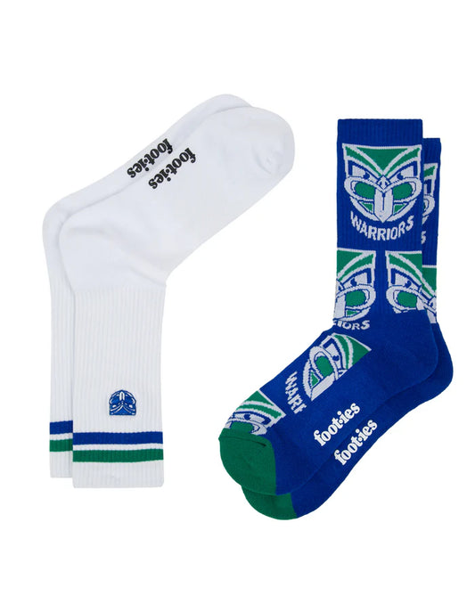 Warriors Footies Embroidered Sneaker Socks - 2 Pack
