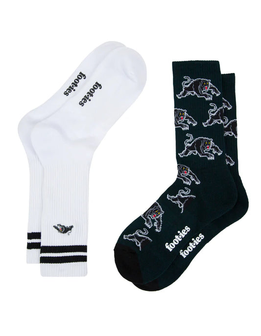 Panthers Footies Embroidered Sneaker Socks - 2 Pack