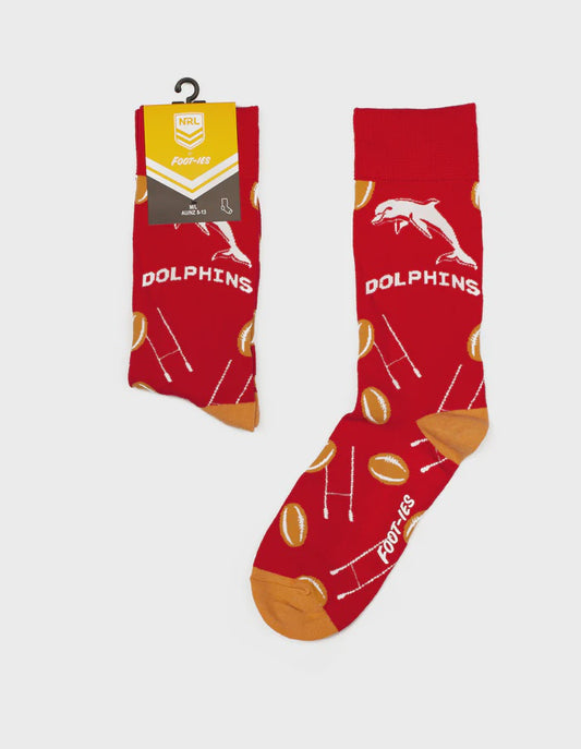 Dolphins Footies Goal Post Logo Socks - red