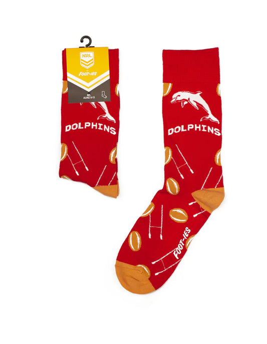 Dolphins Footies Goal Post Logo Socks - red