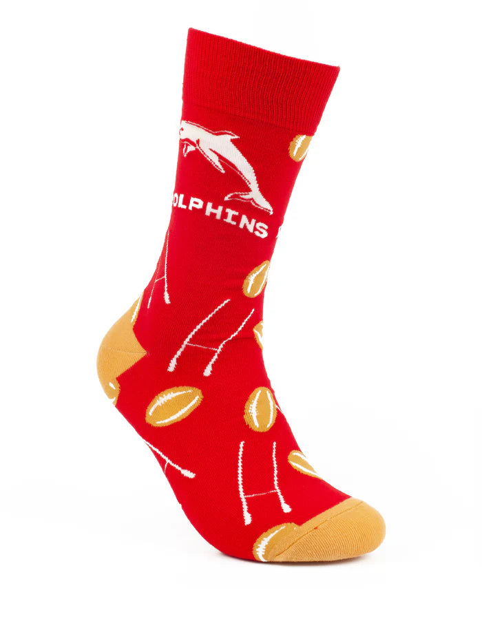 Dolphins Footies Goal Post Logo Socks - red