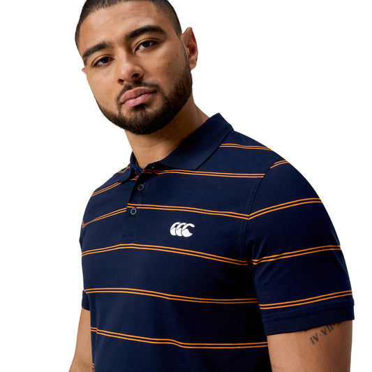 Yarn Dye Stripe Polo H1 25 - navy