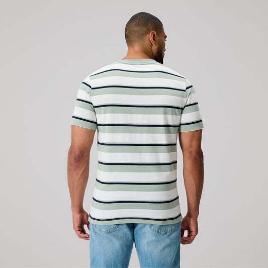 Yarn Dye Stripe Tee - iceberg green