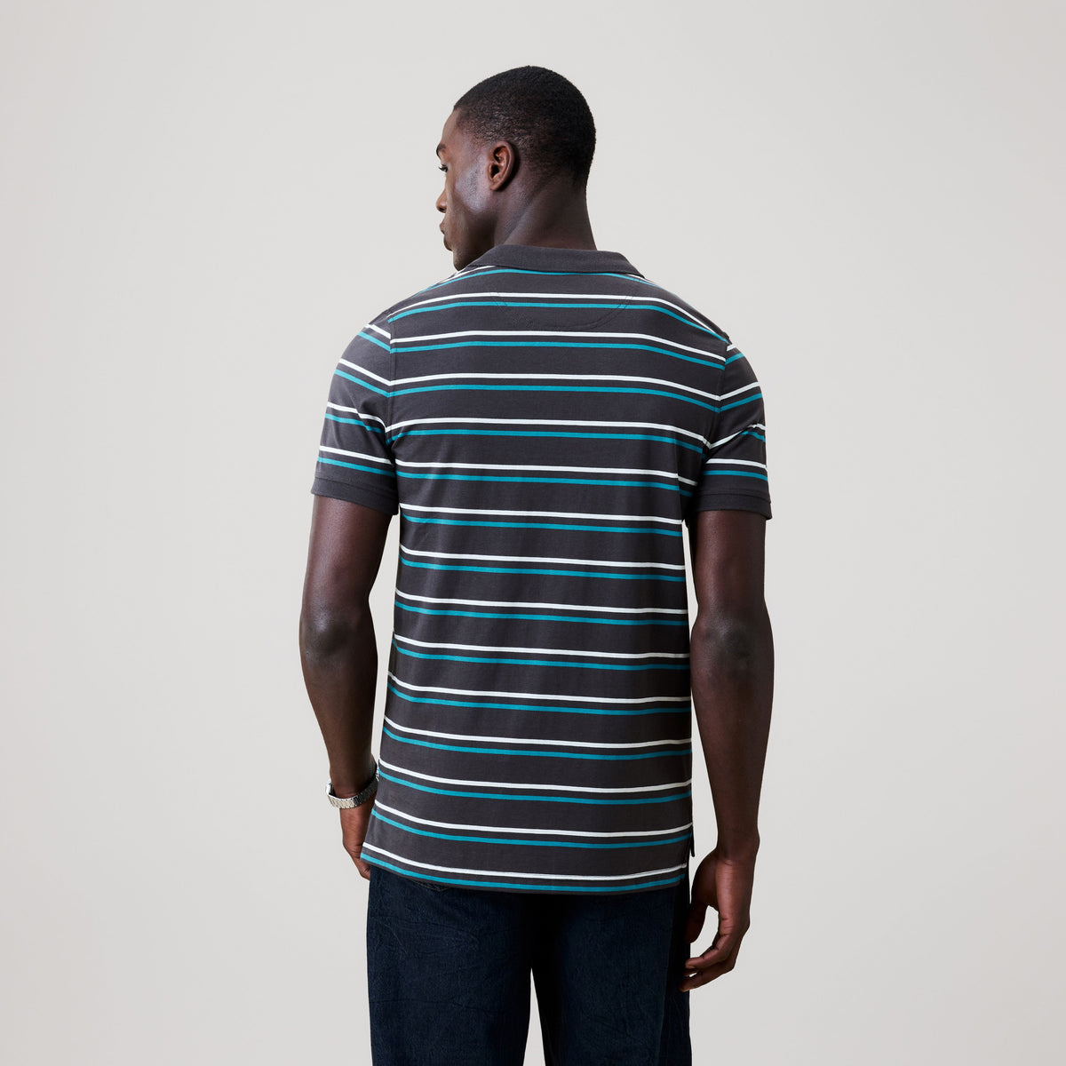 Yarn Dye Stripe Polo - raven