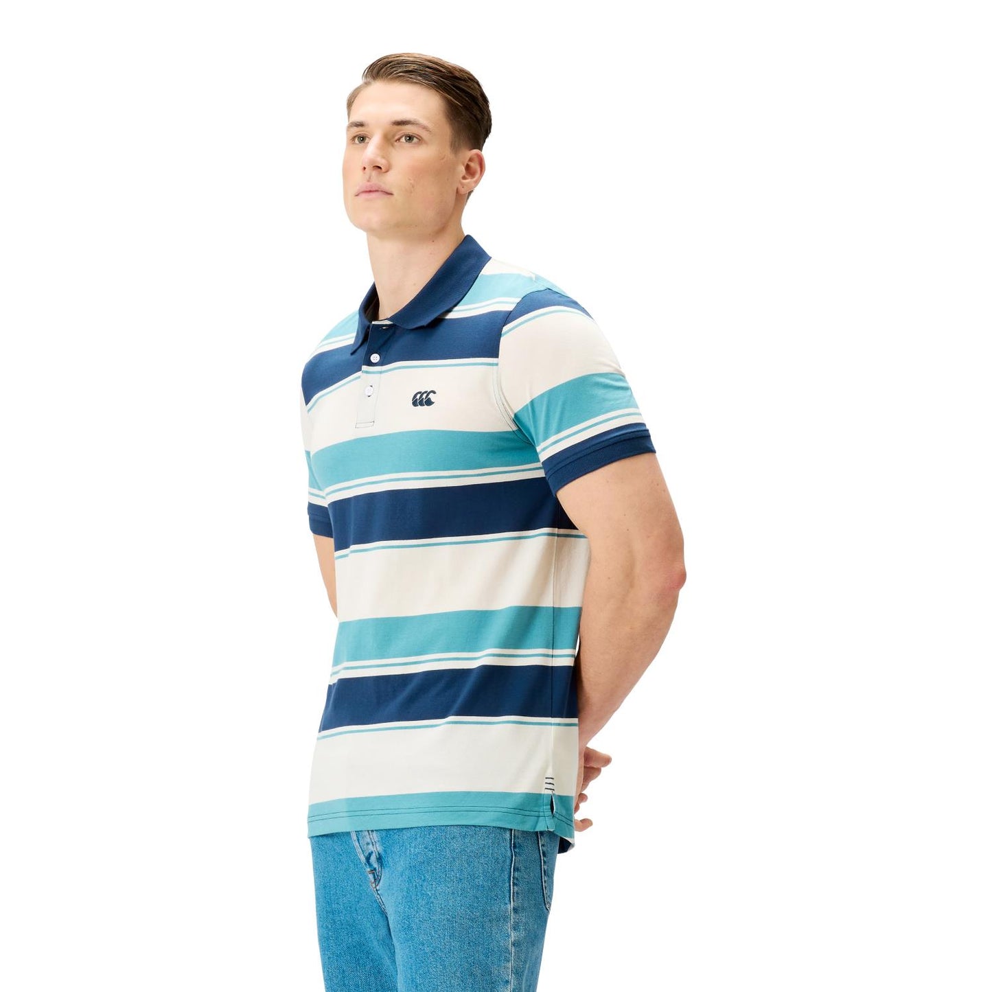 Yarn Stripe Polo - storm blue