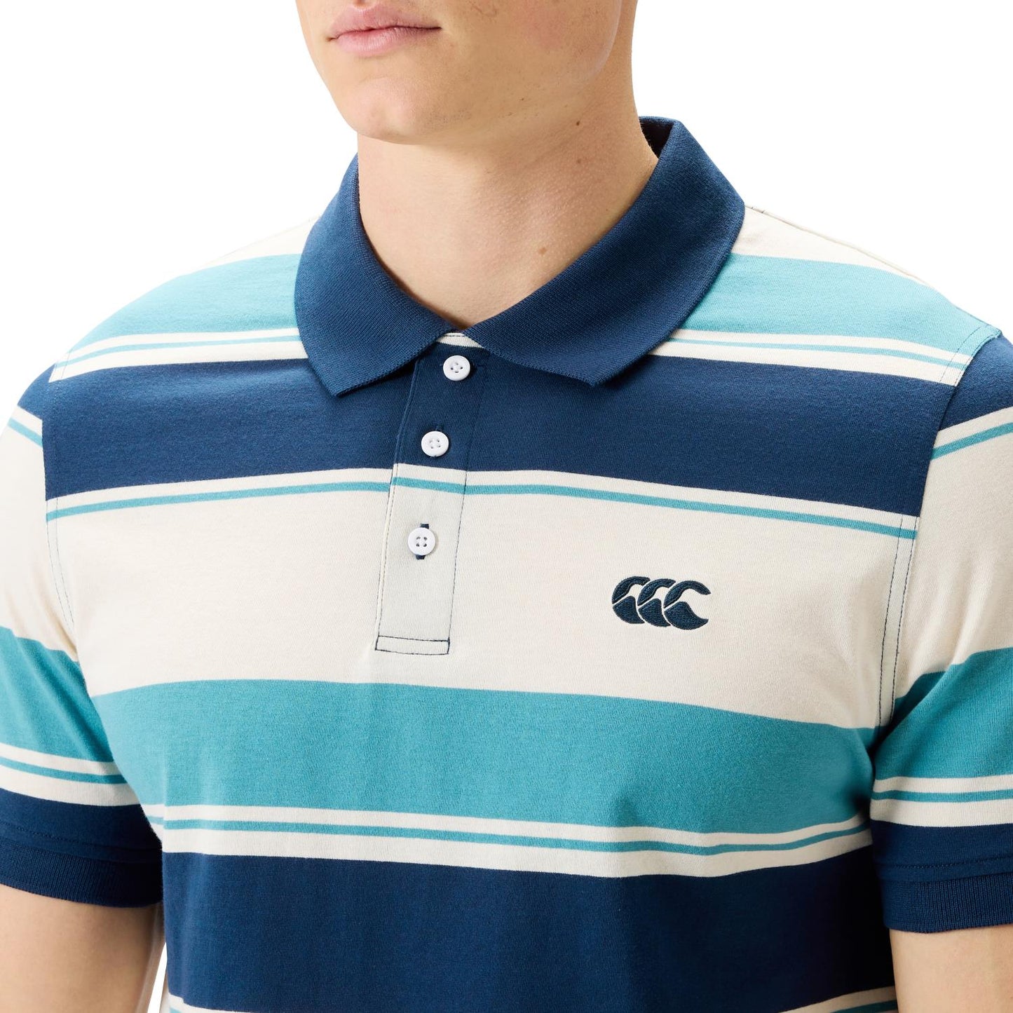 Yarn Stripe Polo - storm blue