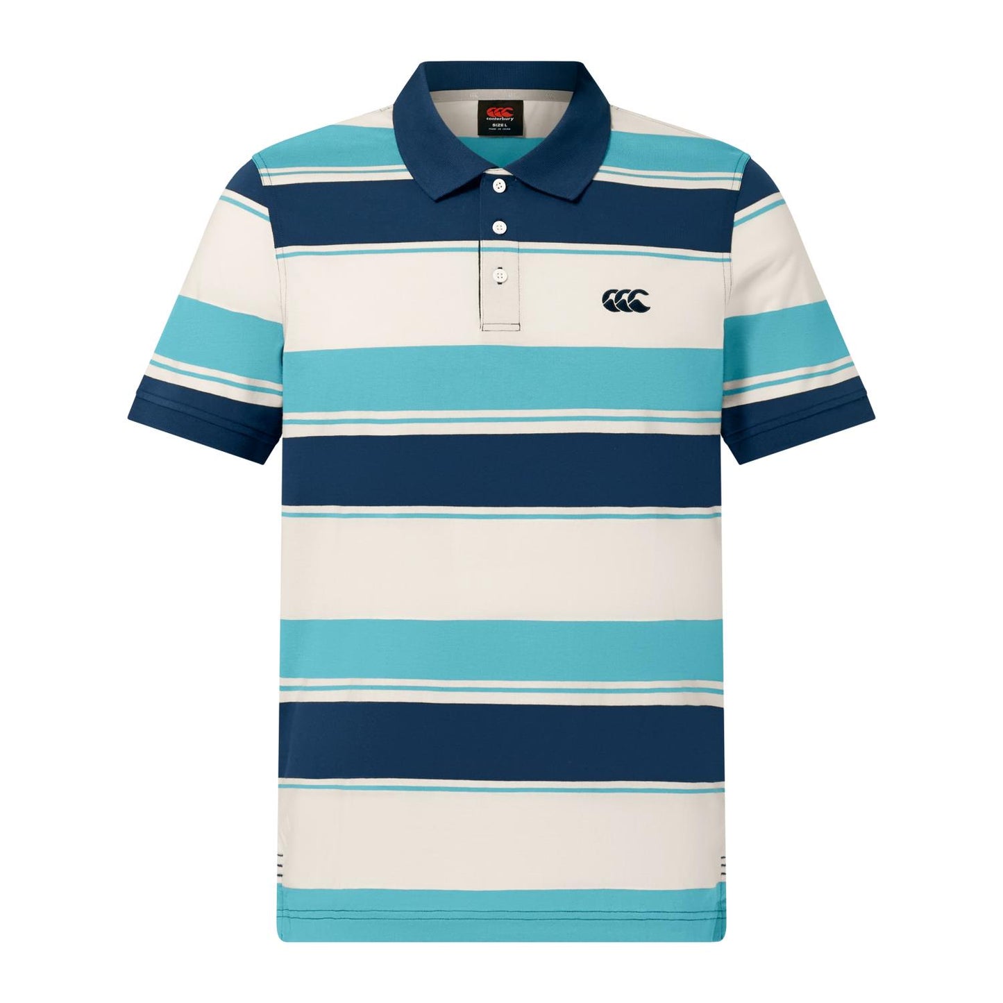 Yarn Stripe Polo - storm blue