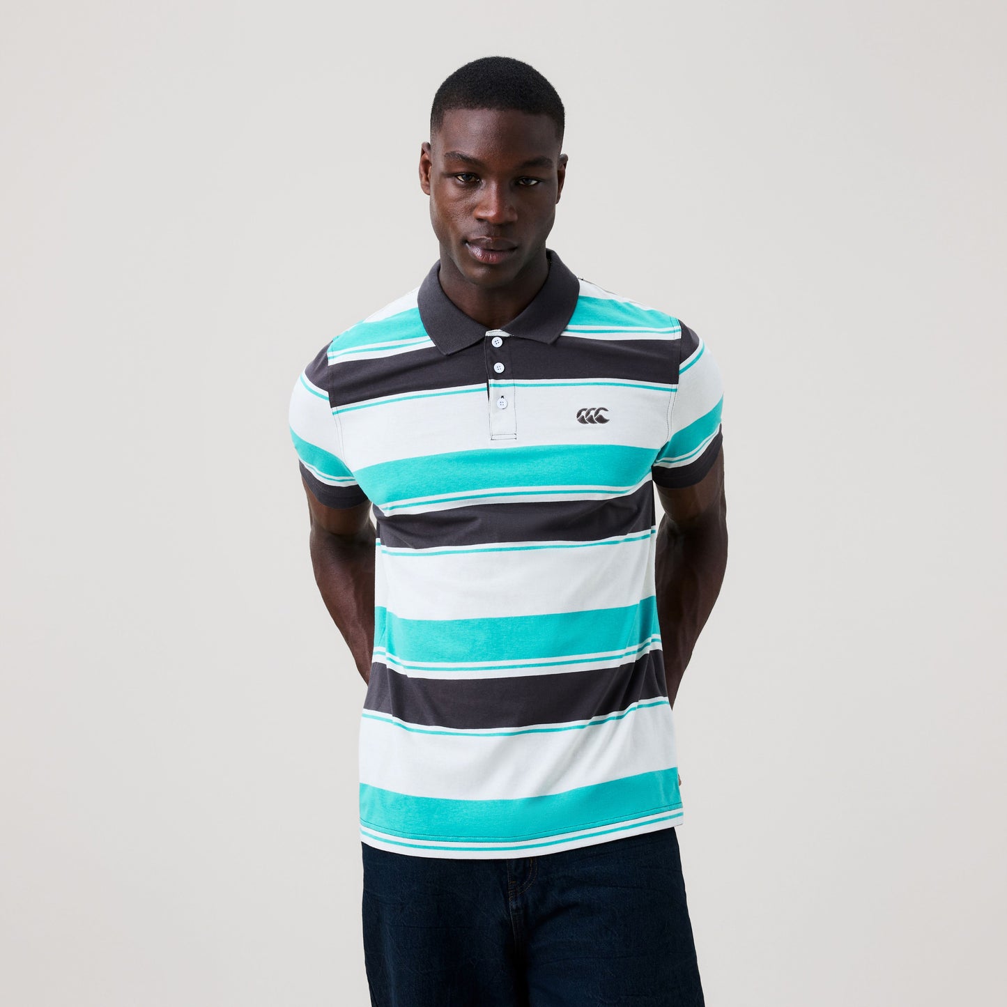 Yarn Stripe Polo - baltic