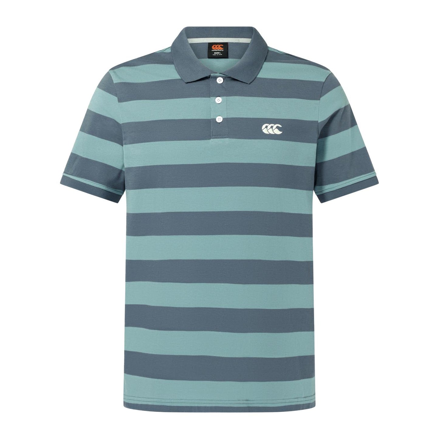 Yarn Stripe Polo - stormy sea