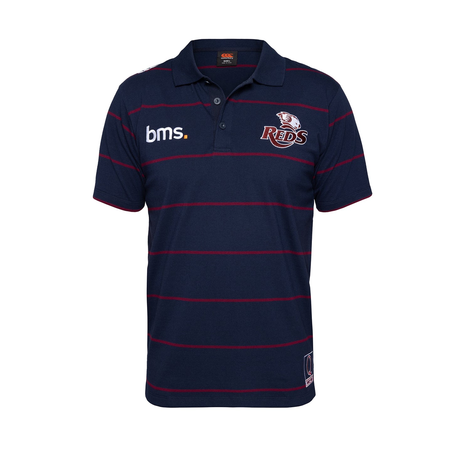 QLD Reds Yarn Dye Polo 2026 - navy