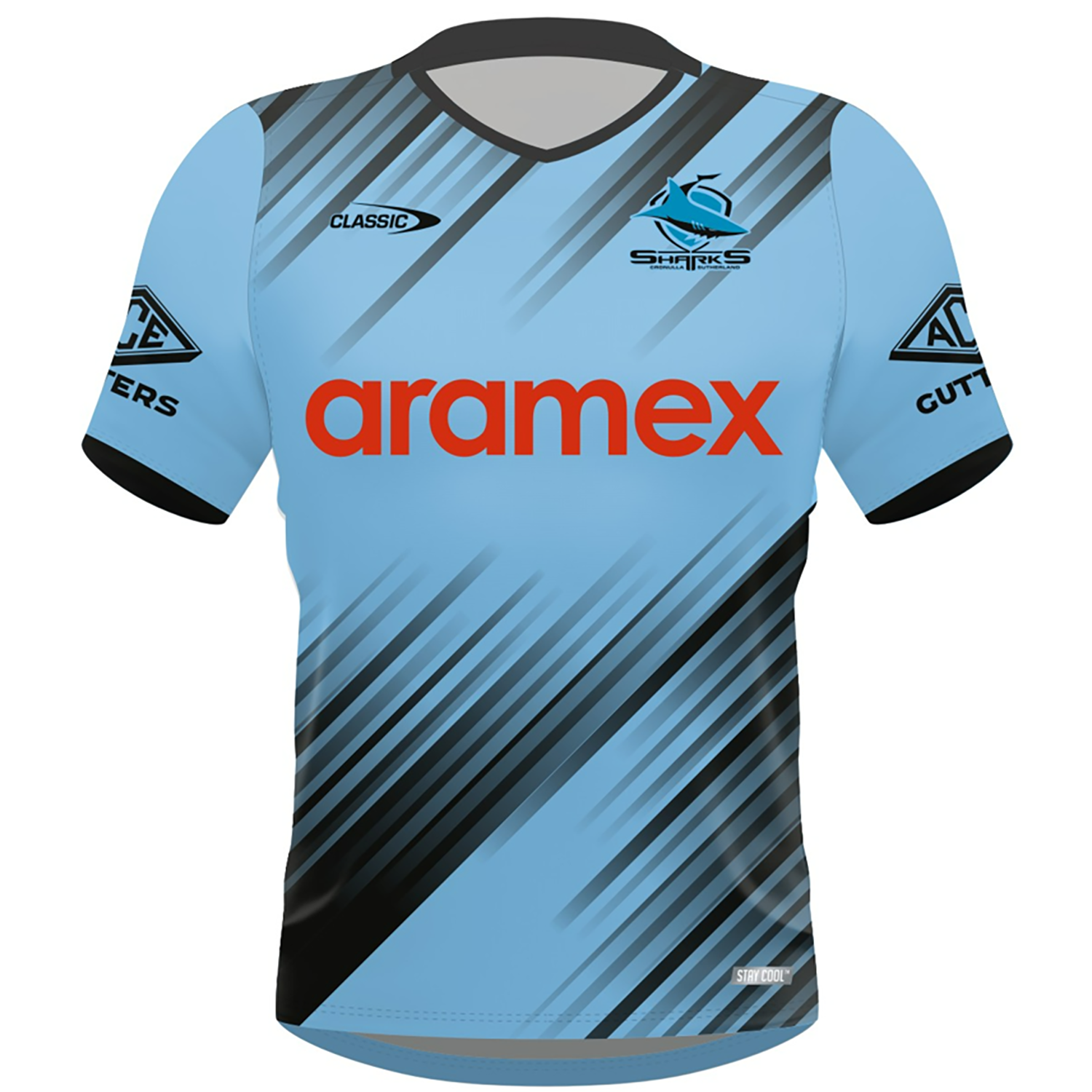 Sharks Rugby Kit NRL Sharks Training Tee 2024-sky - The Rugby Shop Darwin