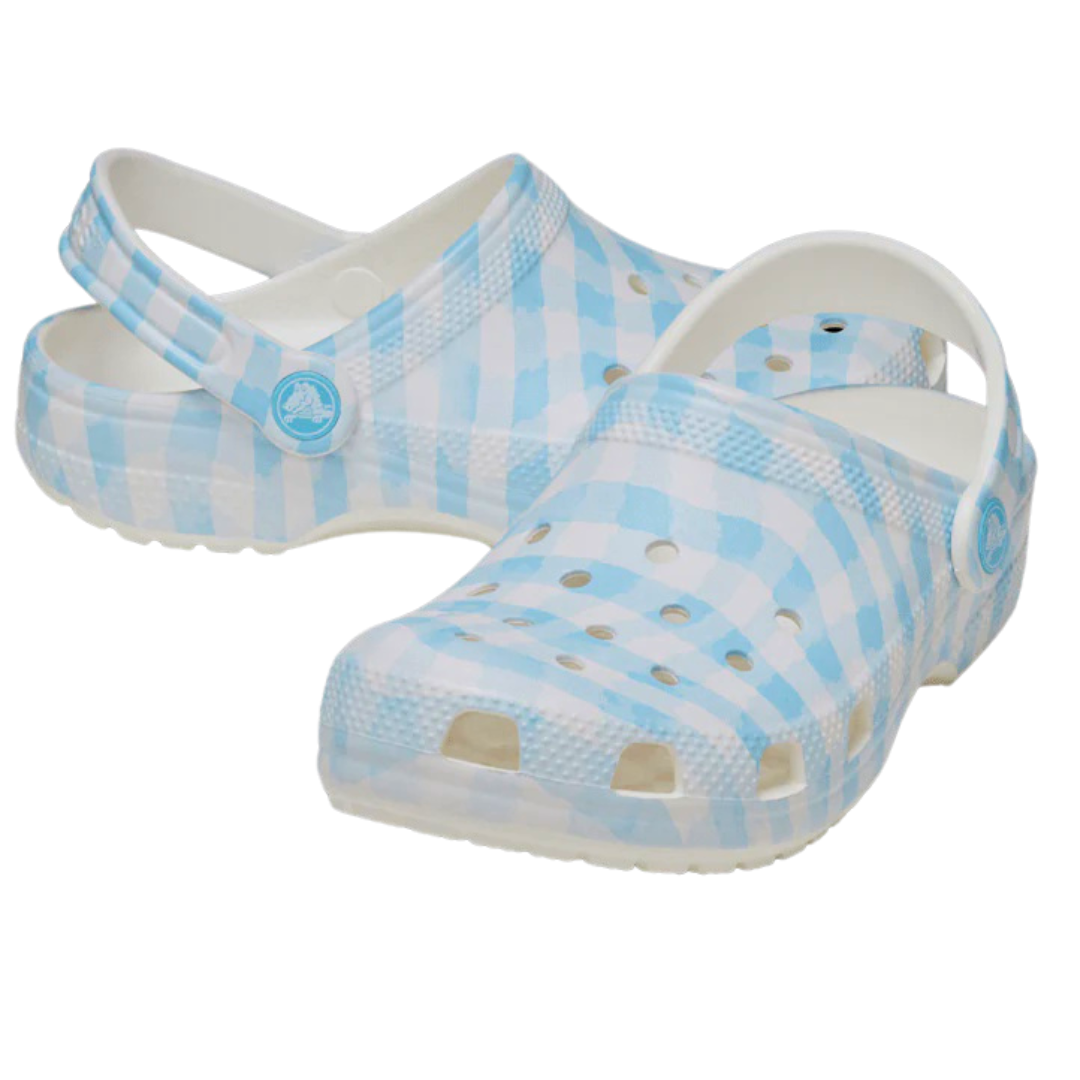 Classic Gingham Clog - white/blue